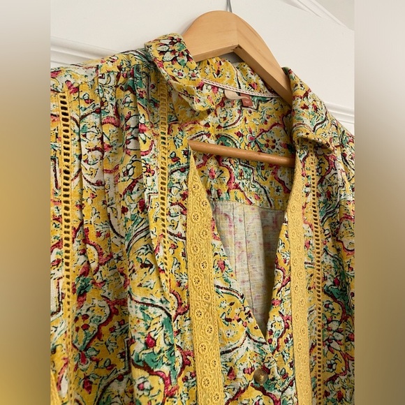 Anthropology Pilcro Pintuck Peasant Blouse, Size XS - Picture 7 of 13